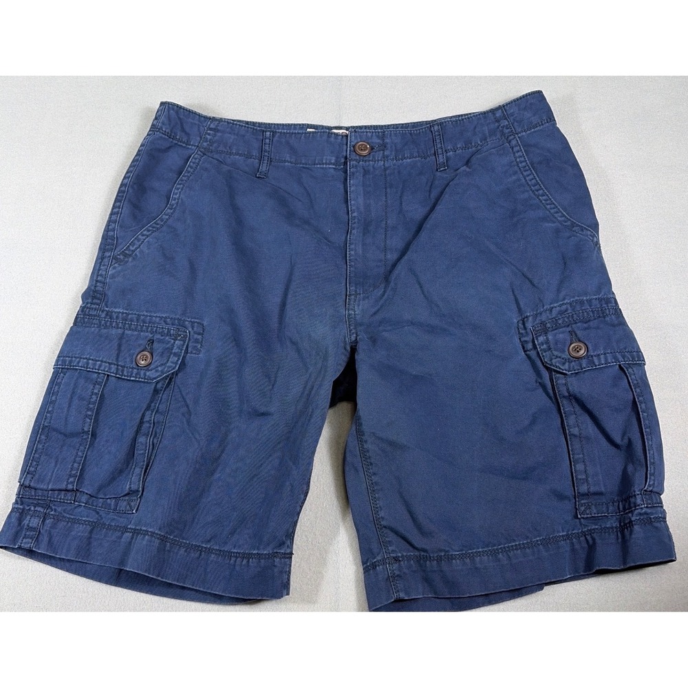 Arizona Jean Co Mens Navy Blue Cargo Shorts Size 36 Cotton Twill Casual 0549